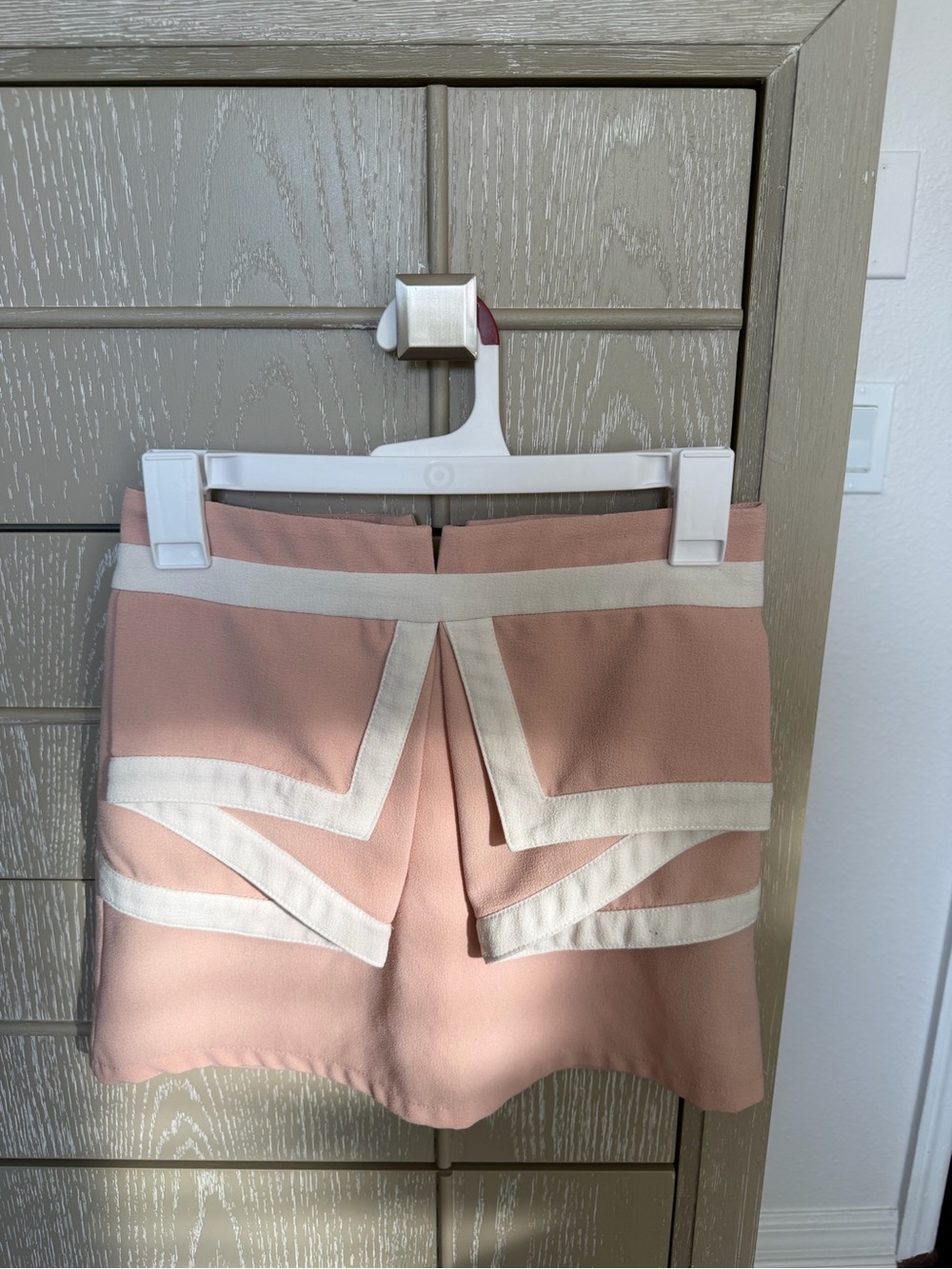 Pink and Cream Trim Mini Skort